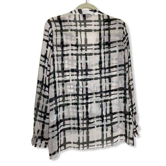 Banana Republic SZ M checkered blouse - Picture 3 of 4